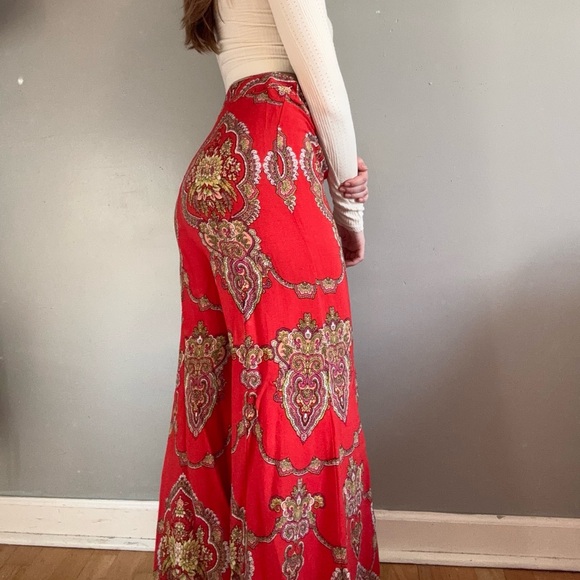 Anthropologie red Manon Flared Pants - Picture 8 of 11